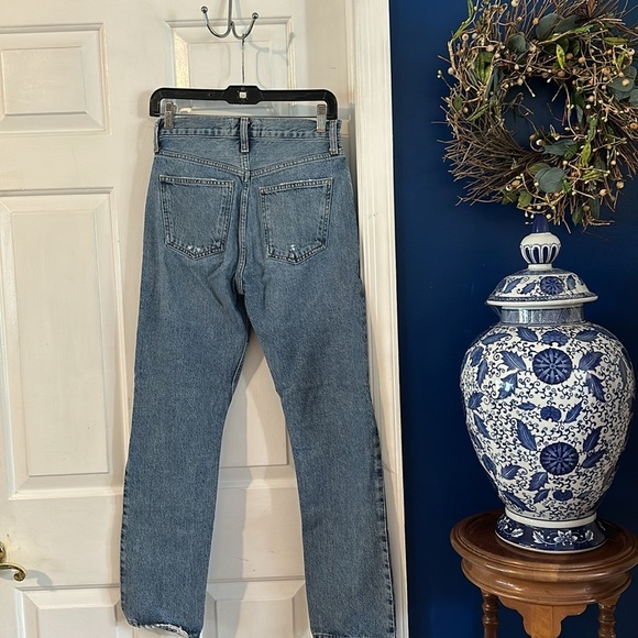 Women’s AGOLDE Mia Mid Rise Relaxed Fit Distressed Straight Leg Jeans Size 27 - Picture 5 of 9